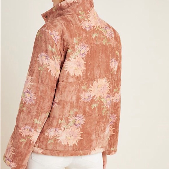 Anthropologie Floral Corduroy Puffer Jacket - Picture 2 of 5